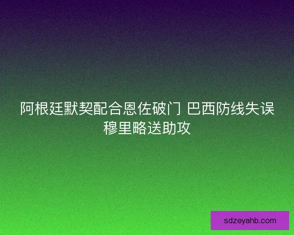 阿根廷默契配合恩佐破门 巴西防线失误穆里略送助攻