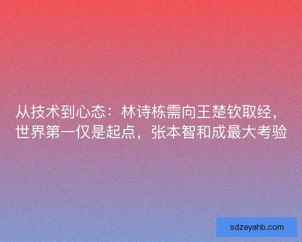 从技术到心态：林诗栋需向王楚钦取经，世界第一仅是起点，张本智和成最大考验